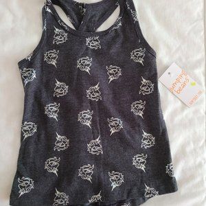 Toddler Girl Jumping Beans Active Shirt Top Unicorns Gray Black New